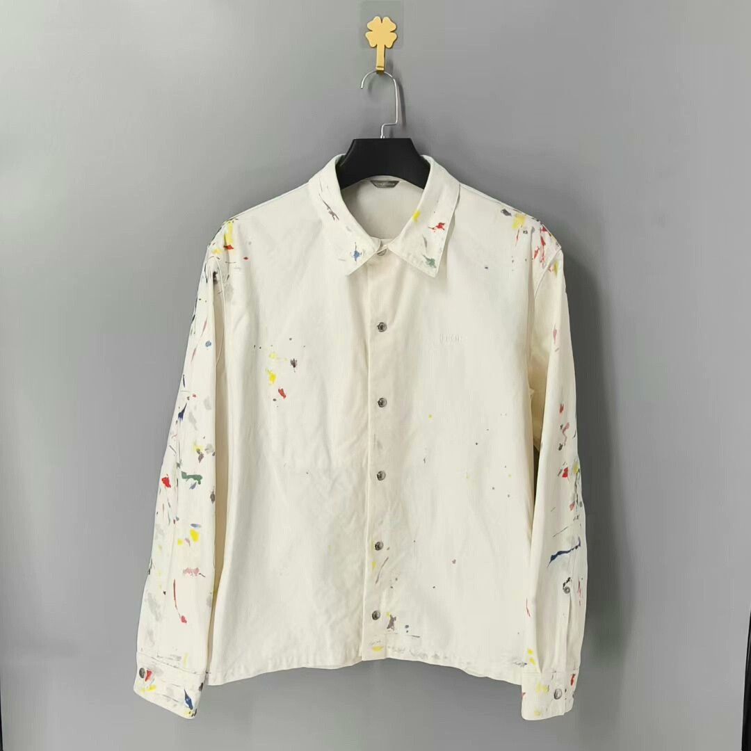 Dior Embroidered Logo Denim Shirt Jacket