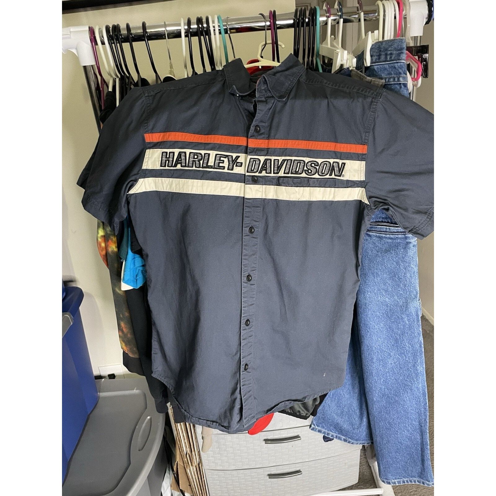 Harley Davidson Size M-Harley Davidson Button Down Short Sleeve Work Shirt Size US M / EU 48-50 / 2 - 1 Thumbnail
