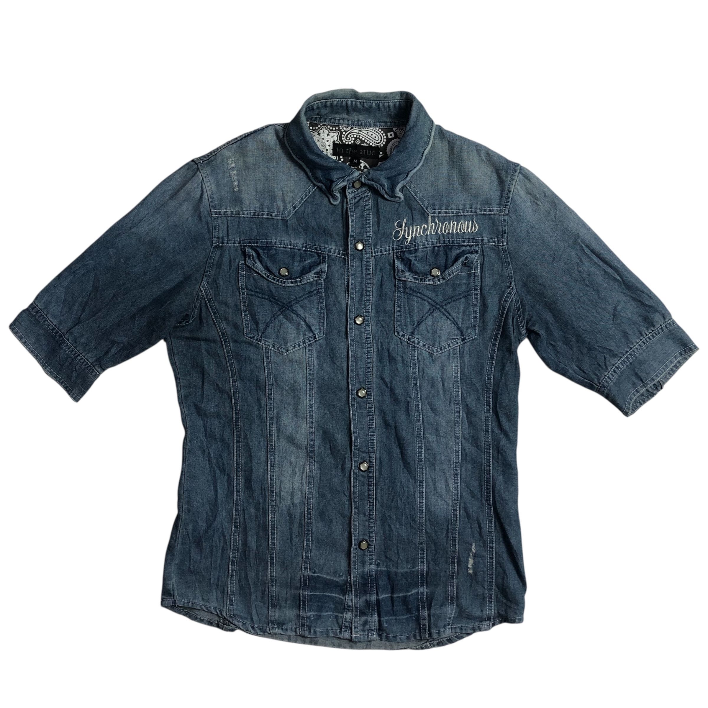 In The Attic In The Attic Synchronous Punk Denim Button Shirt Size US M / EU 48-50 / 2 - 1 Thumbnail