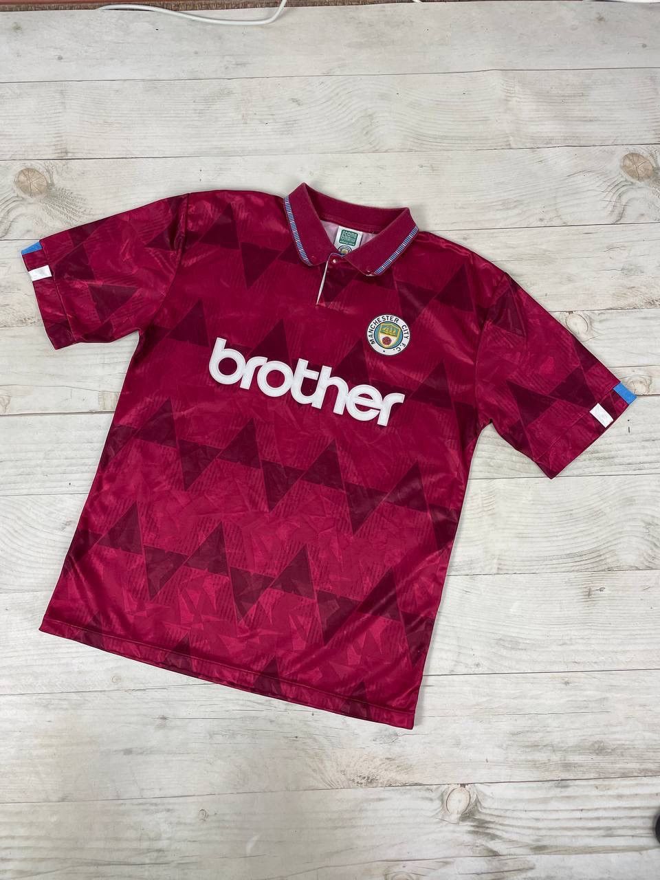 Vintage Vintage Score Draw Manchester City 1990 1992 Away Jersey Size US L / EU 52-54 / 3 - 1 Thumbnail