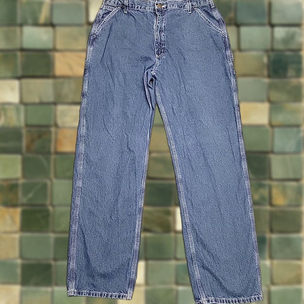 Carhartt VINTAGE Carhartt Jeans Men 38x34 Blue Denim B13DST Carpenter Cargo Work Workwear Size US 38 / EU 54 - 1 Thumbnail