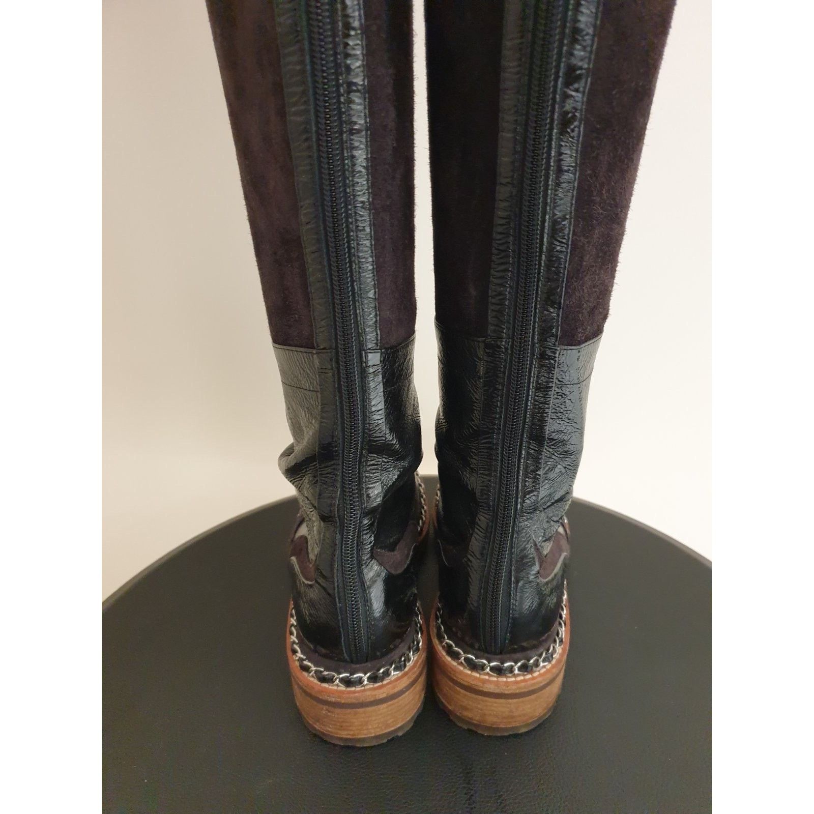 Chanel Chanel Paris-Salzburg Brown Suede Over-the-Knee Boots Sz.36 Size US 5 / IT 35 - 6 Thumbnail