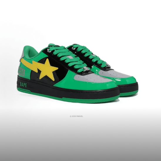 Bape × Marvel Comics BAPE × Fantastic Four Patent Leather Low-Top Casual Sneakers Size US 10 / EU 43 - 3 Thumbnail