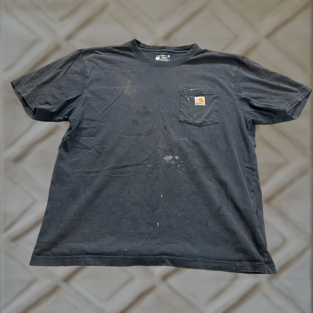 Carhartt VINTAGE Carhartt K87 T-Shirt Mens Large Blue Crew Neck Pocket Tee Top Size US L / EU 52-54 / 3 - 1 Thumbnail