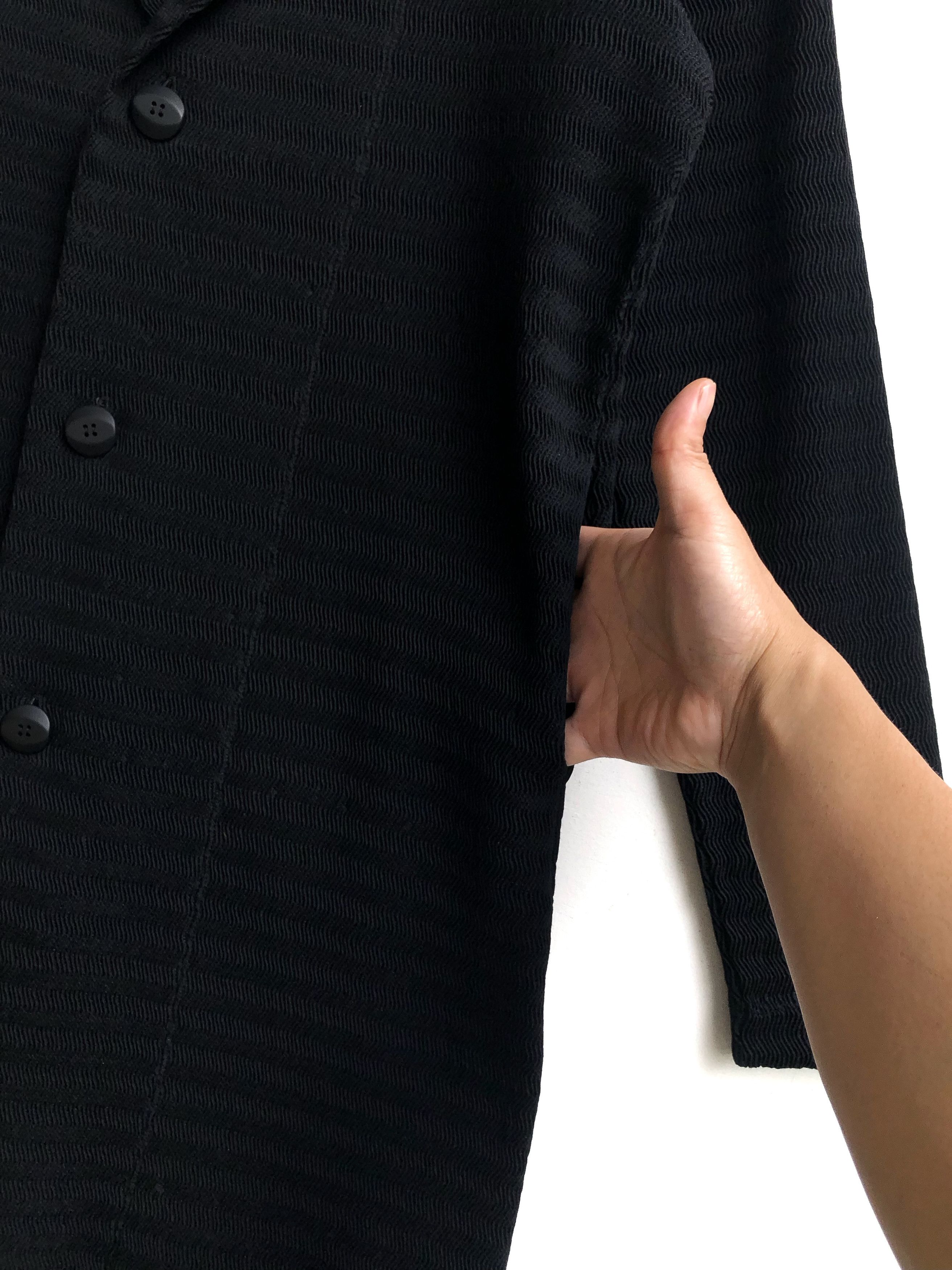 Issey Miyake RARE🔥A/W2006 STRIPE PLEAT TEXTURED WOOL MID COAT Size M / US 6-8 / IT 42-44 - 6 Thumbnail