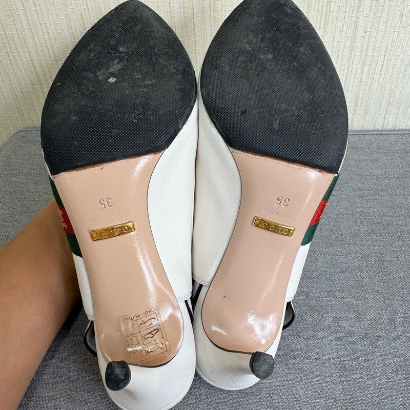 Gucci Gucci White Leather High Heel Shoes- Size US 8 / IT 38 - 6 Thumbnail