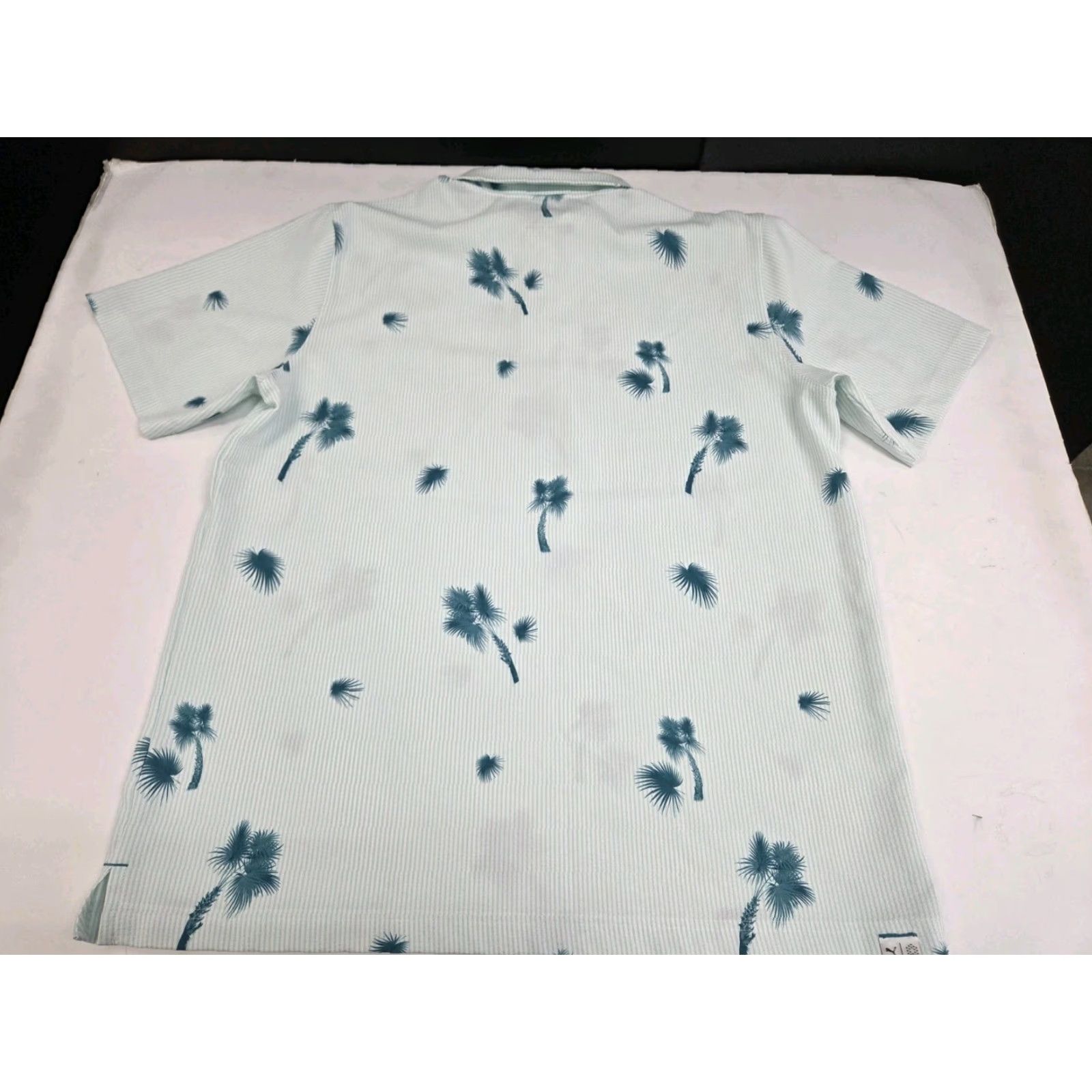 Puma Puma Mens Short Sleeve Button-Up Green/White Shirt Large Size US L / EU 52-54 / 3 - 4 Thumbnail