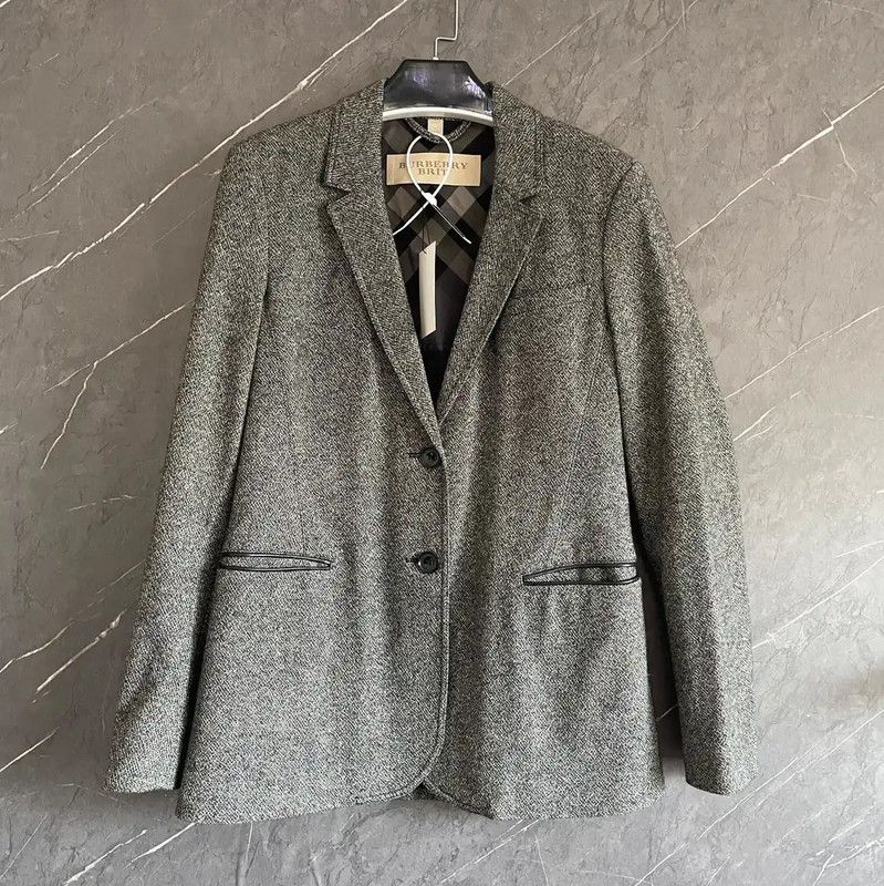 Burberry Burberry Gray Wool Women's Coat Size M / US 6-8 / IT 42-44 - 1 Thumbnail