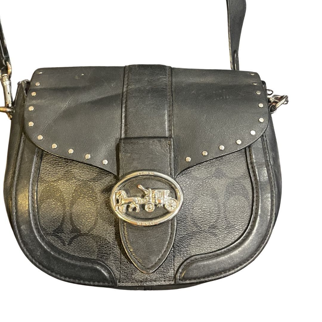 Coach Georgie Studded Leather Saddle Bag Adjustable Crossbody Size ONE SIZE - 3 Thumbnail