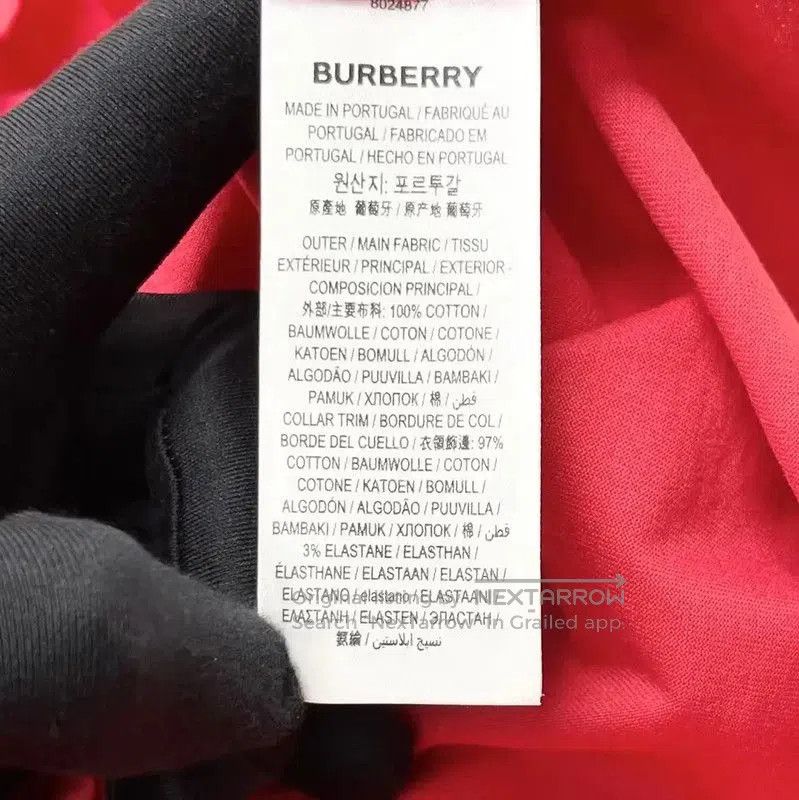 Burberry Burberry Red Embroidered Short Sleeve T-Shirt. Size XS / US 0-2 / IT 36-38 - 4 Thumbnail