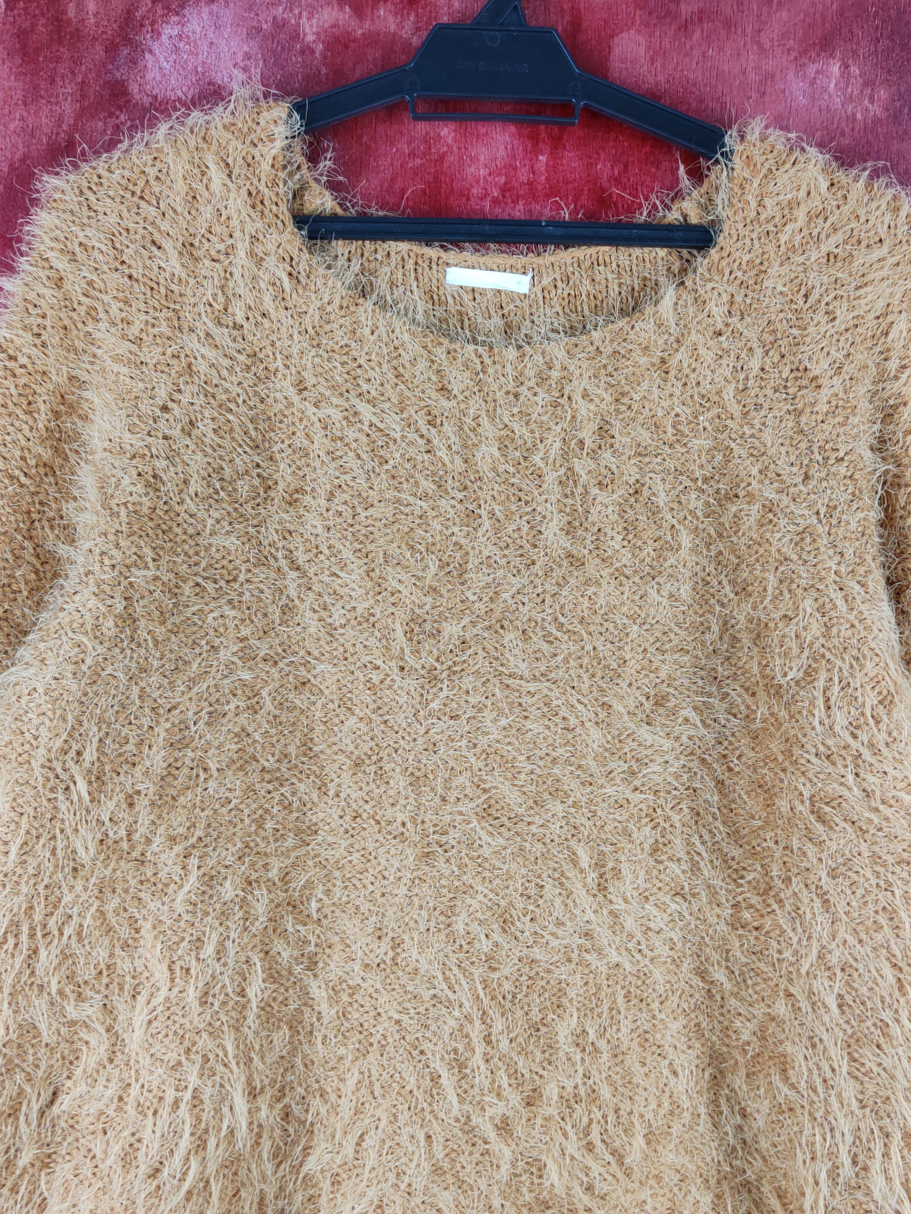 GU GU Brown Shag Shaggy Fur Mohair Knitwear #S1268 Size S / US 4 / IT 40 - 2 Thumbnail