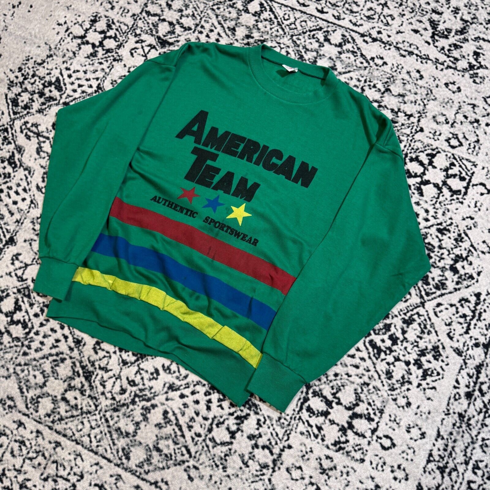Vintage Vintage American Team Unisex Green Cotton Crewneck Size L Size US L / EU 52-54 / 3 - 2 Thumbnail