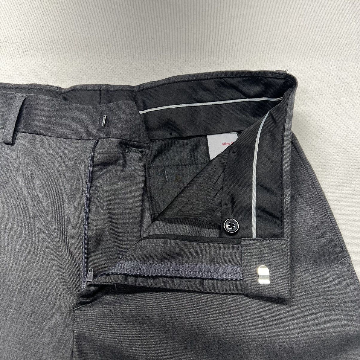 J Ferrar J. Ferrar Pants Grey Slim Fit Dress Formal Suit Bottoms Size US 30 / EU 46 - 6 Thumbnail