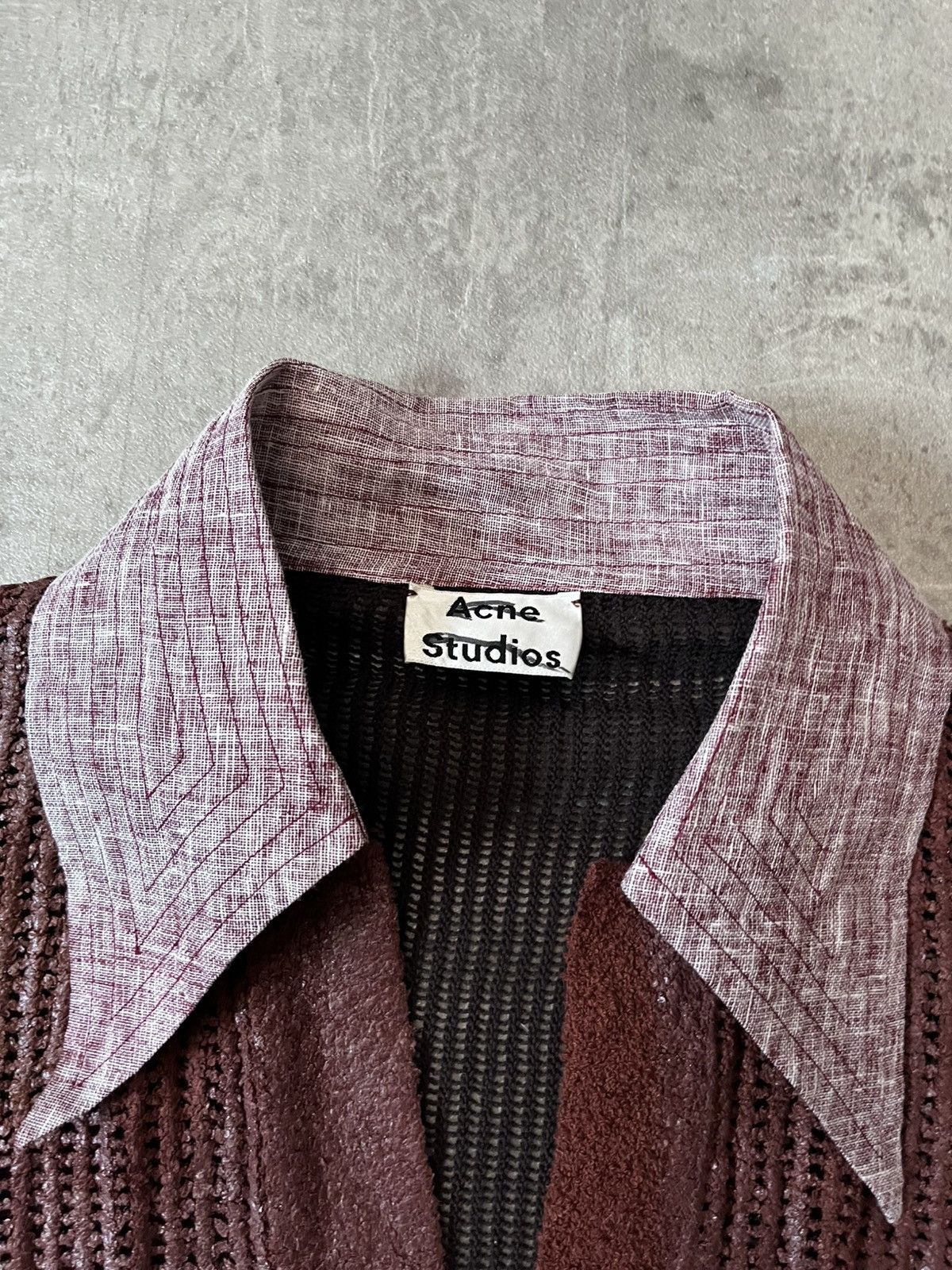 Acne Studios Acne Studios cotton waxed long sleeve polo black red Size US M / EU 48-50 / 2 - 6 Thumbnail