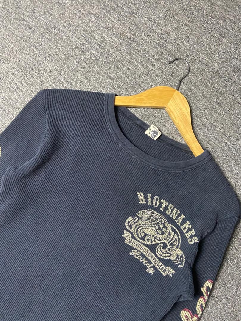 Japanese Brand RiotSnakes Motorcycle Waffle Knit Pullover Shirt (178) Size US S / EU 44-46 / 1 - 8 Thumbnail