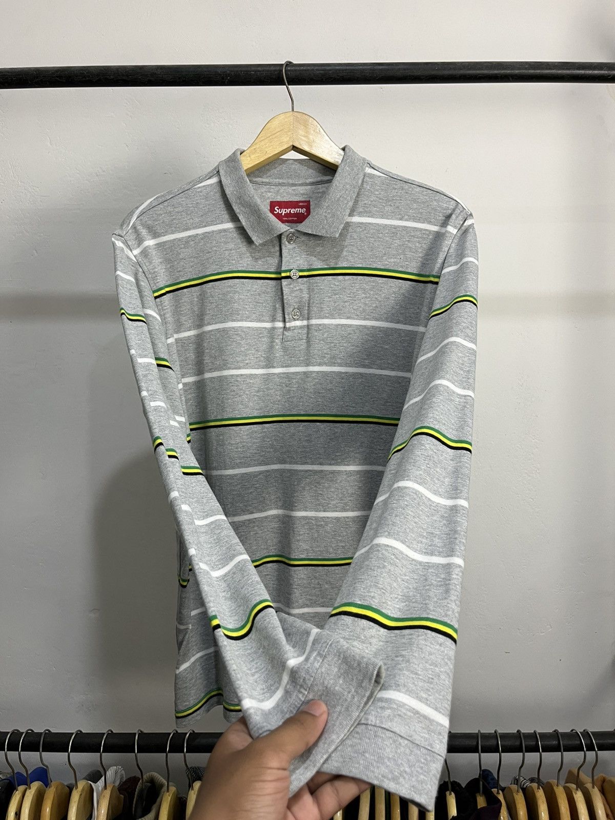 Supreme Y2k Supreme Striped Long sleeve Polo Shirt Size US M / EU 48-50 / 2 - 5 Thumbnail