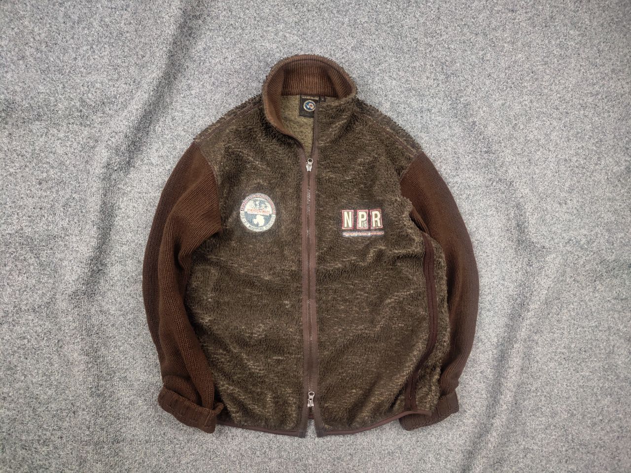 Napapijri Vintage Napapijri Sherpa Fleece Knit Sleeves Zip Pullover Size US M / EU 48-50 / 2 - 1 Thumbnail