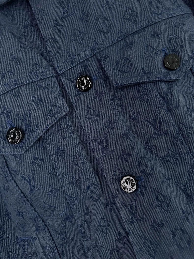 Louis Vuitton Louis Vuitton Denim Jacket with Logo Pattern-2506 Size L / US 10 / IT 46 - 3 Thumbnail