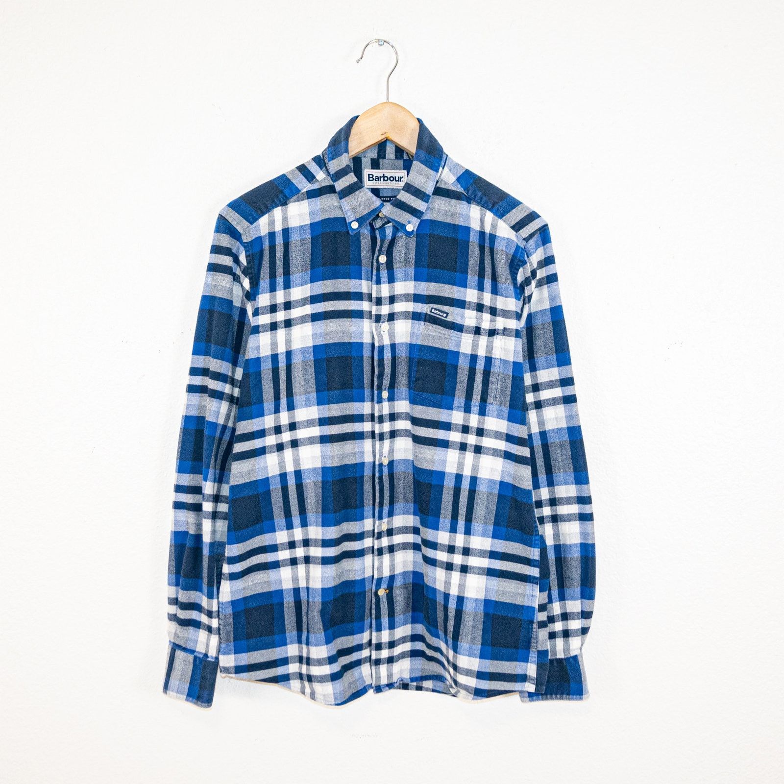 Barbour Barbour Men's Small Button Down Flannel Shirt Blue Plaid Size US S / EU 44-46 / 1 - 1 Thumbnail