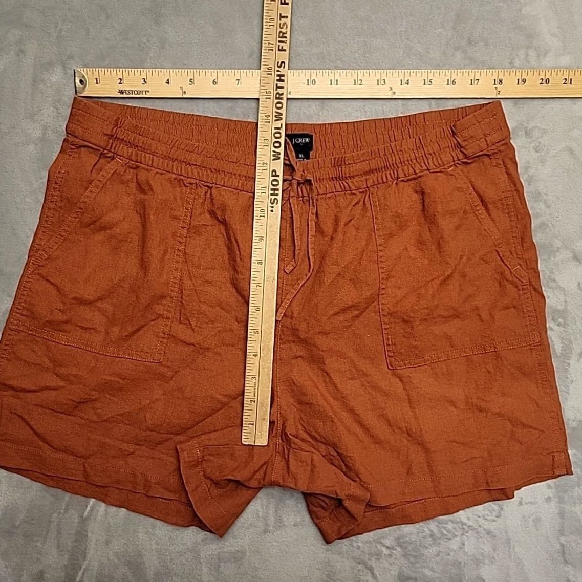 J.Crew J. Crew Shorts Womens XL Rust Linen Blend Elastic Waist Drawstring Comfy NEW Casual Outdoor Pocket Quiet (adjusted to fill 200 char limit?) Size 40" / US 18 - 7 Thumbnail