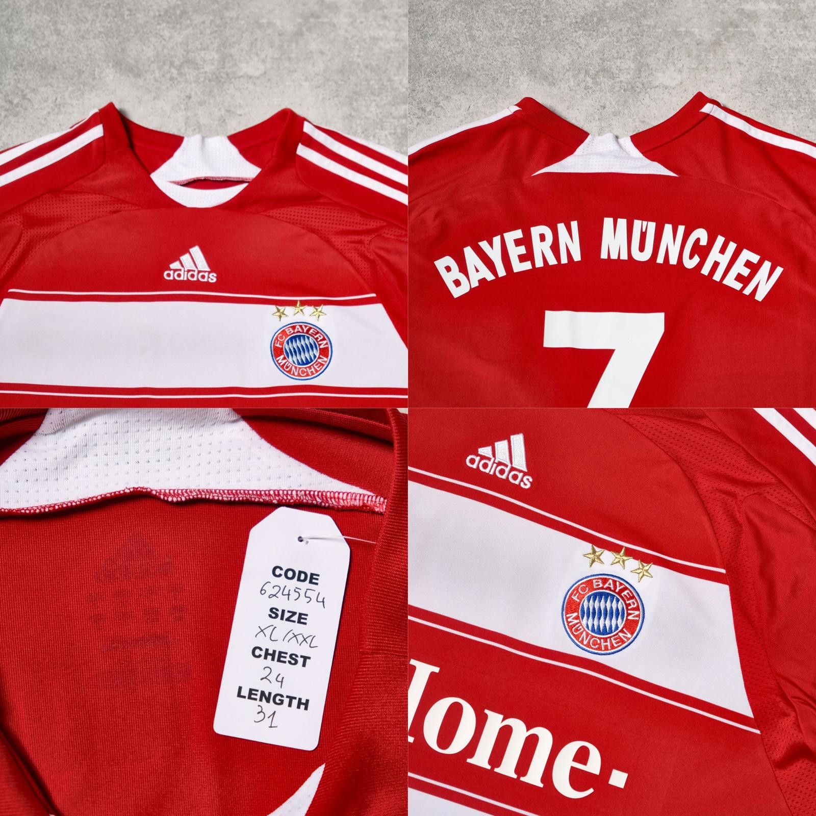Adidas 2007/08 Bayern Munich Home Shirt Adidas Ribery (XL) Size US XL / EU 56 / 4 - 5 Thumbnail