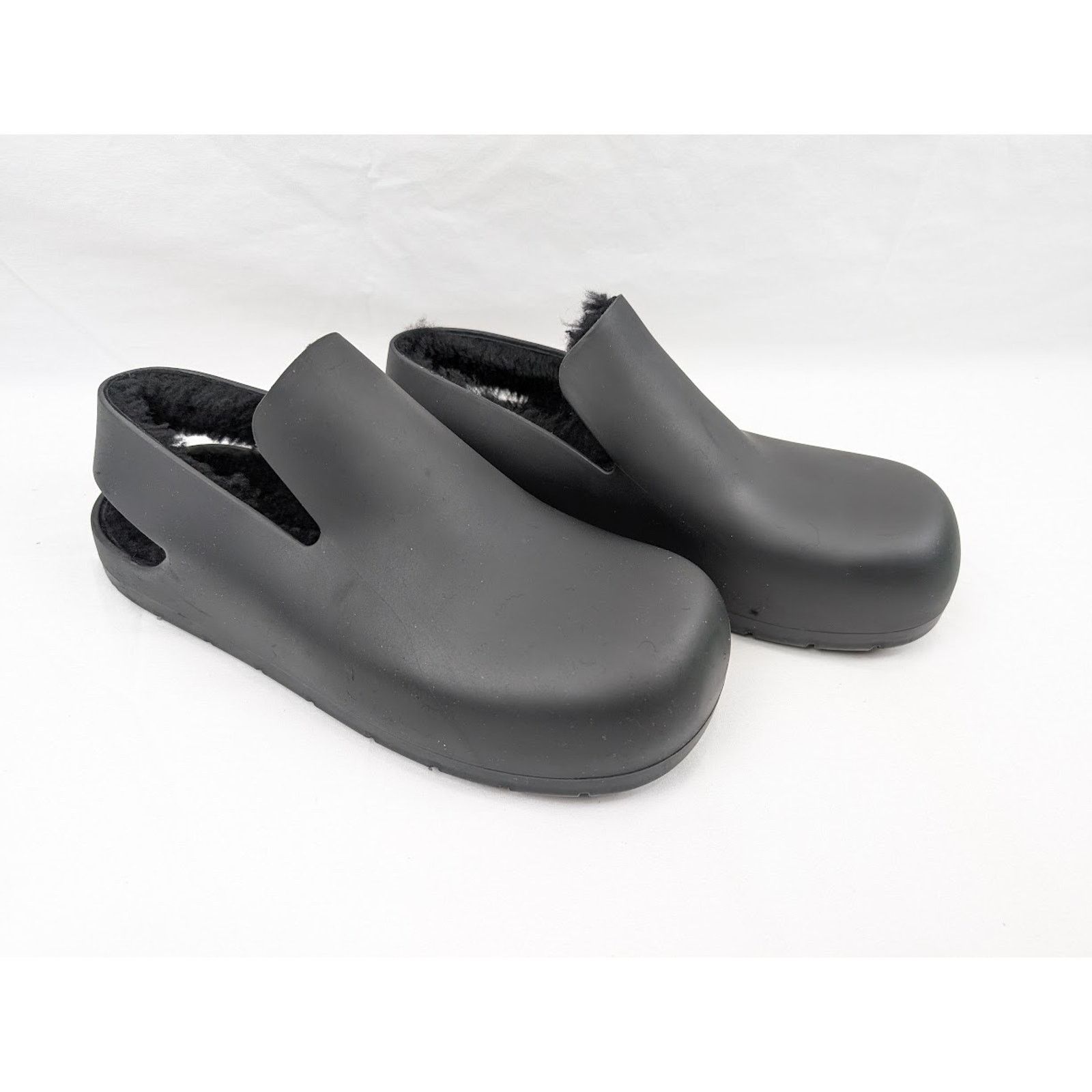 Bottega Veneta o1rshd1 Q:3/dup/ Rubber Sole shearling Puddle Sandal Black Size US 13 / EU 46 - 13 Thumbnail