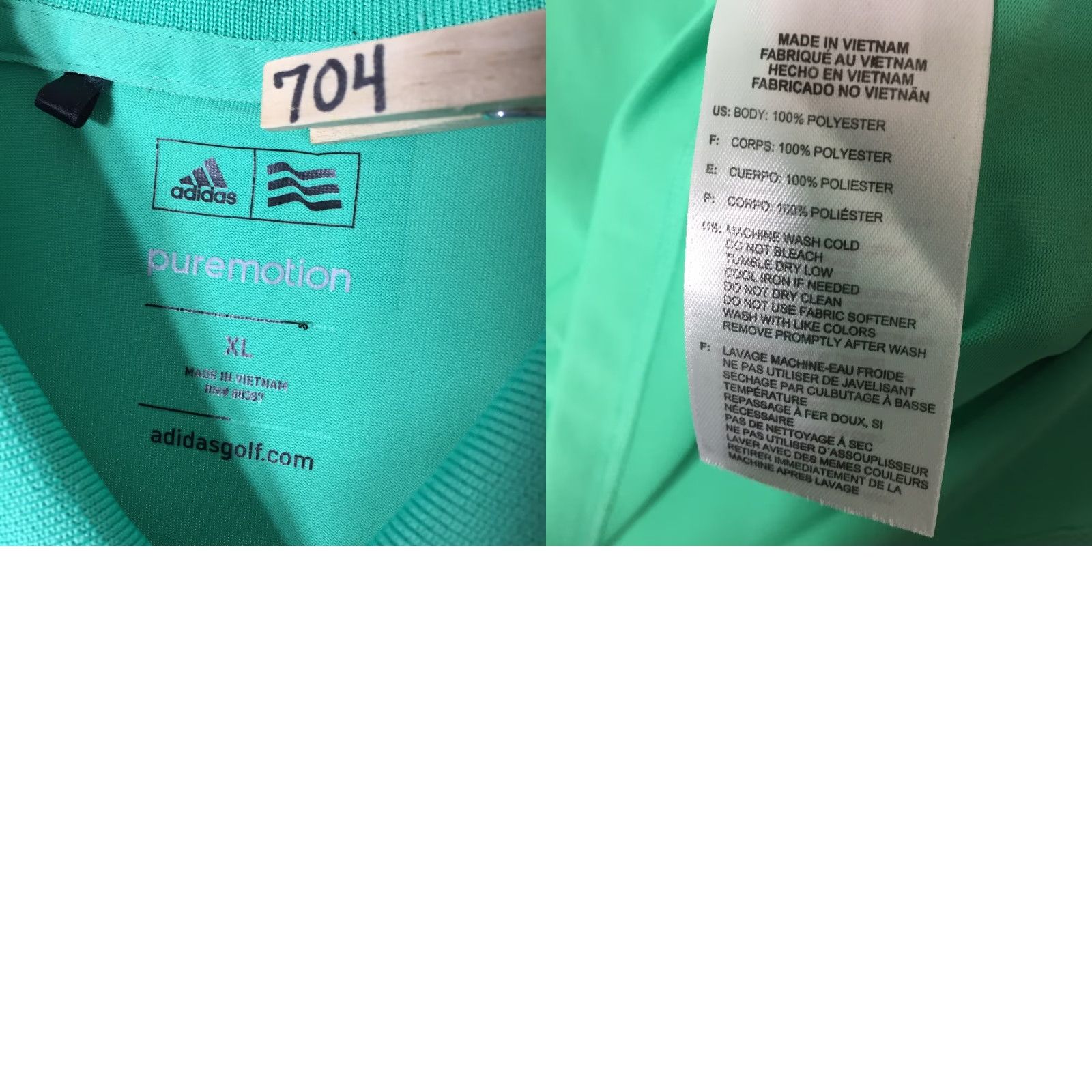 Adidas Adidas Polo Shirt Mens XL Green Short Sleeve Puremotion Polo Shirt Size US XL / EU 56 / 4 - 8 Thumbnail