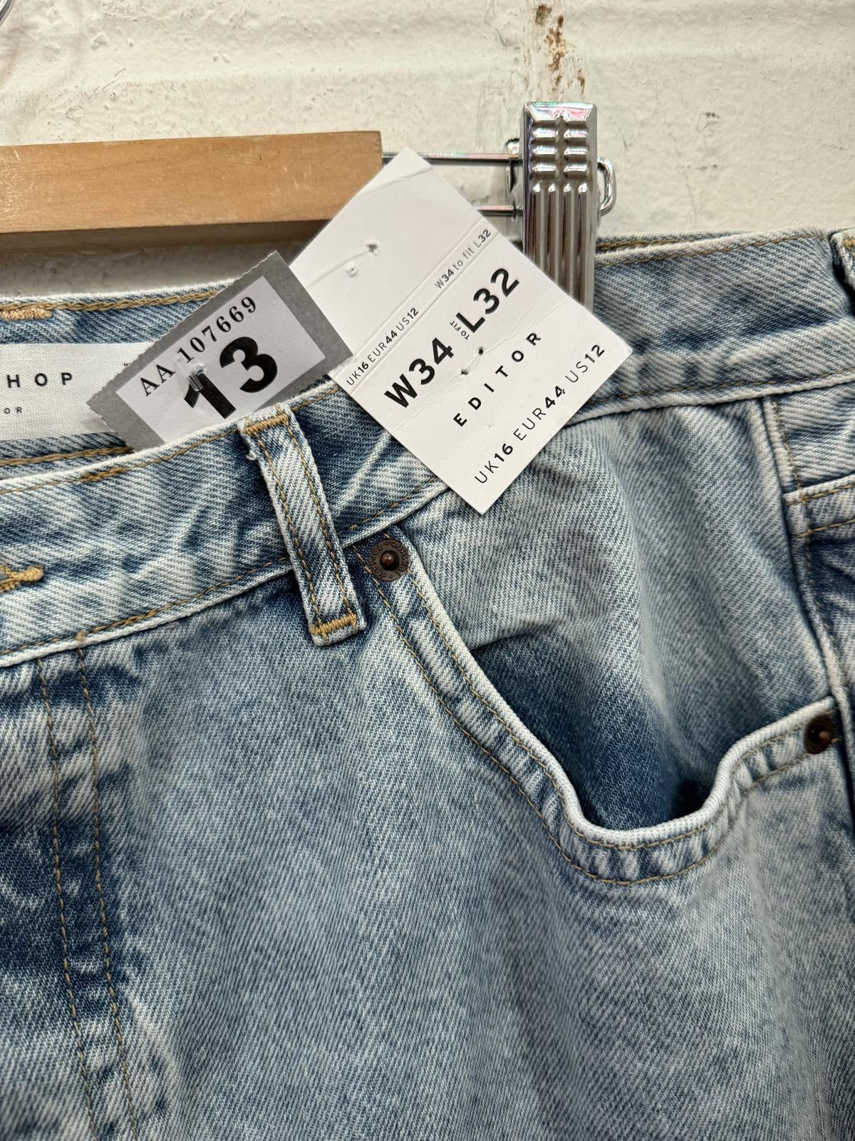 Topshop Topshop Editor Light Blue Denim Jeans W34 L32 Size 34" / US 12 / IT 48 - 2 Thumbnail
