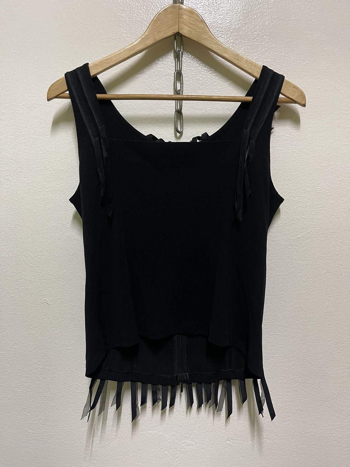 Hiroko Koshino Homme Hiroko Koshino Fringe Crop Top Corset 90s Zipper Size M / US 6-8 / IT 42-44 - 9 Thumbnail