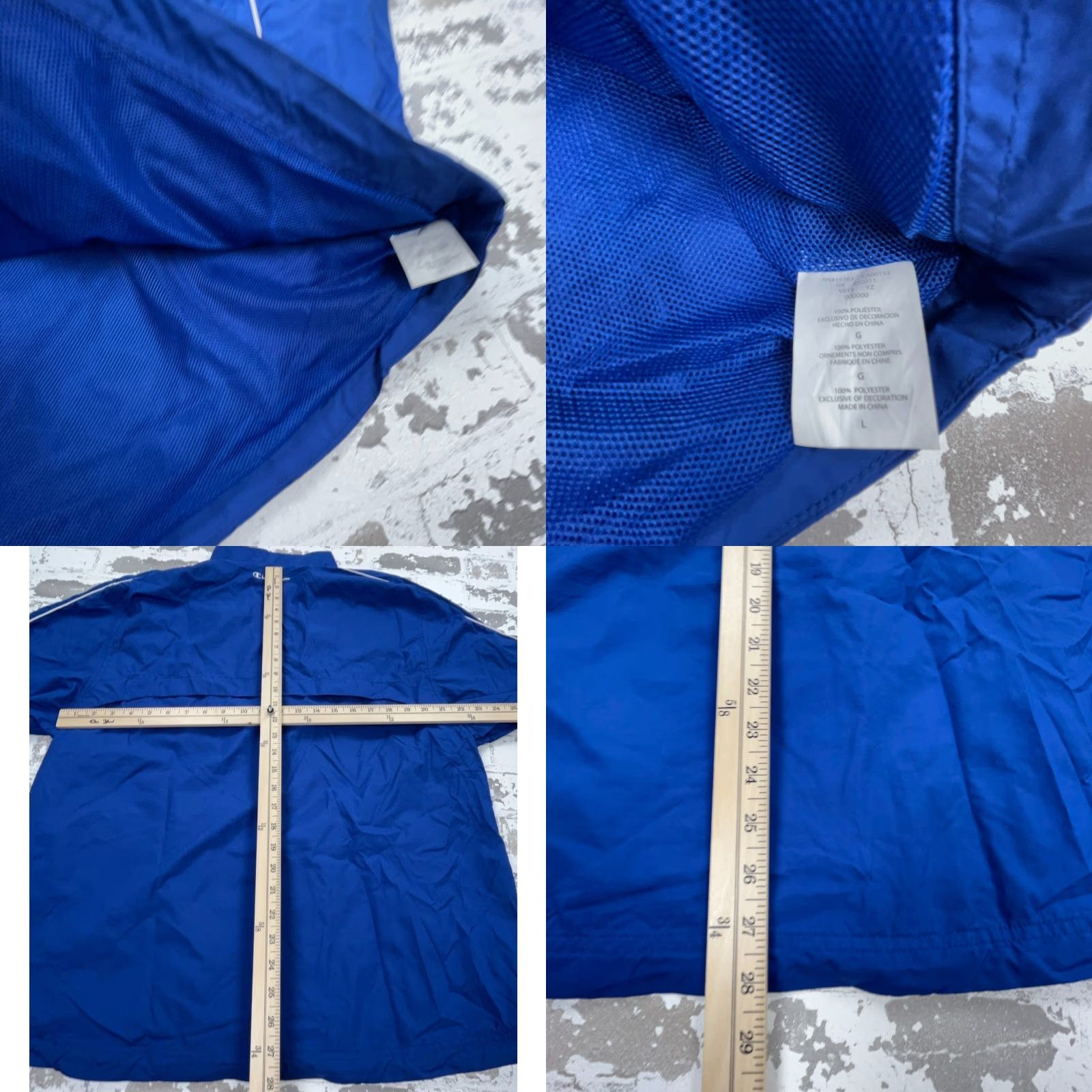 Champion Champion Jacket Men L Blue Windbreaker Pockets All Seasons Breathable Easy Care Moisture Wicking Golf Track & Field Activewear Casual Size US L / EU 52-54 / 3 - 8 Thumbnail