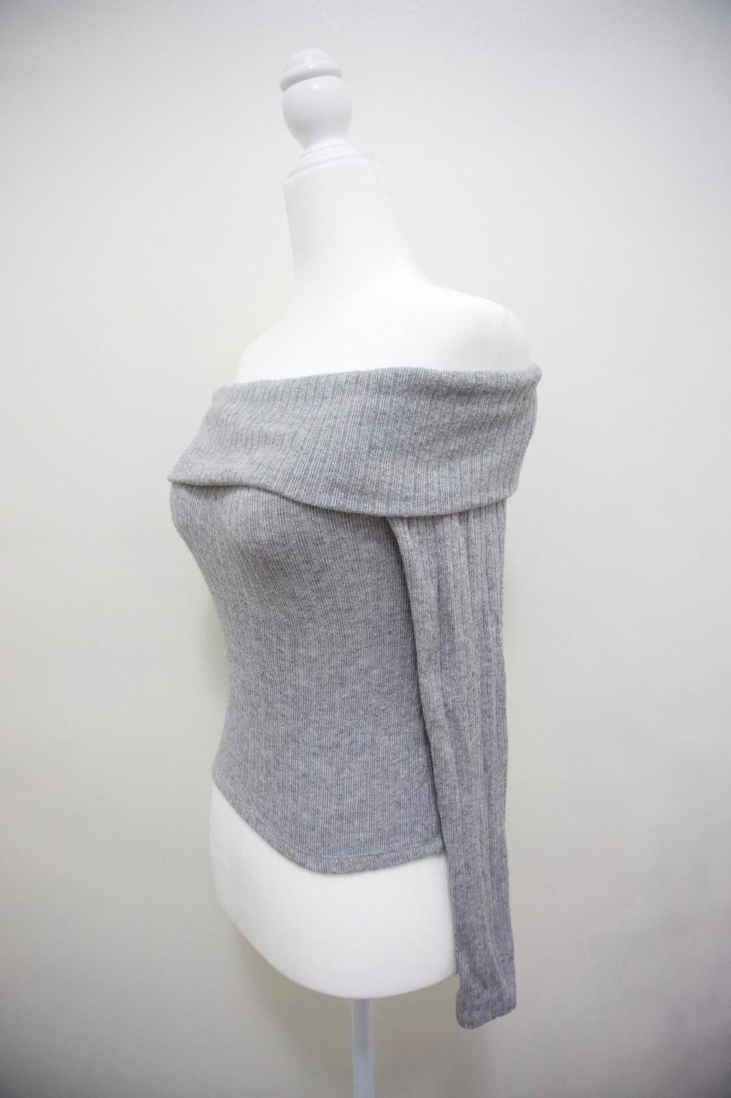 Other STRADIVARIUS Bardot Top in Grey (X-SMALL) Size XS / US 0-2 / IT 36-38 - 3 Thumbnail