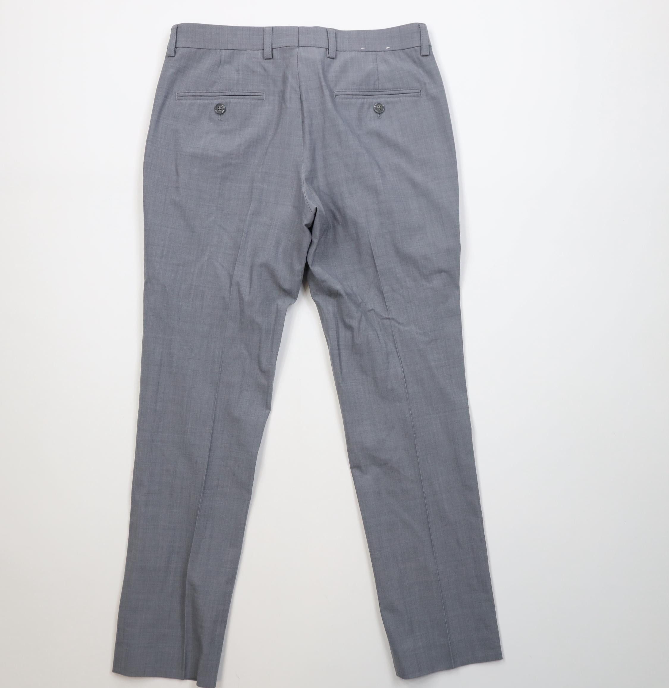 Express Express Slim Fit Chambray Sharkskin Chino Pants Trousers Size US 30 / EU 46 - 12 Thumbnail