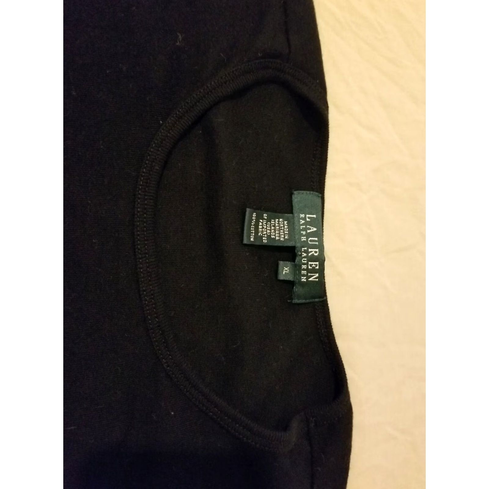 Polo Ralph Lauren Polo Ralph Lauren Shirt XL Black Cotton Crew Tee T-Shirt Womens Size XL / US 12-14 / IT 48-50 - 3 Thumbnail