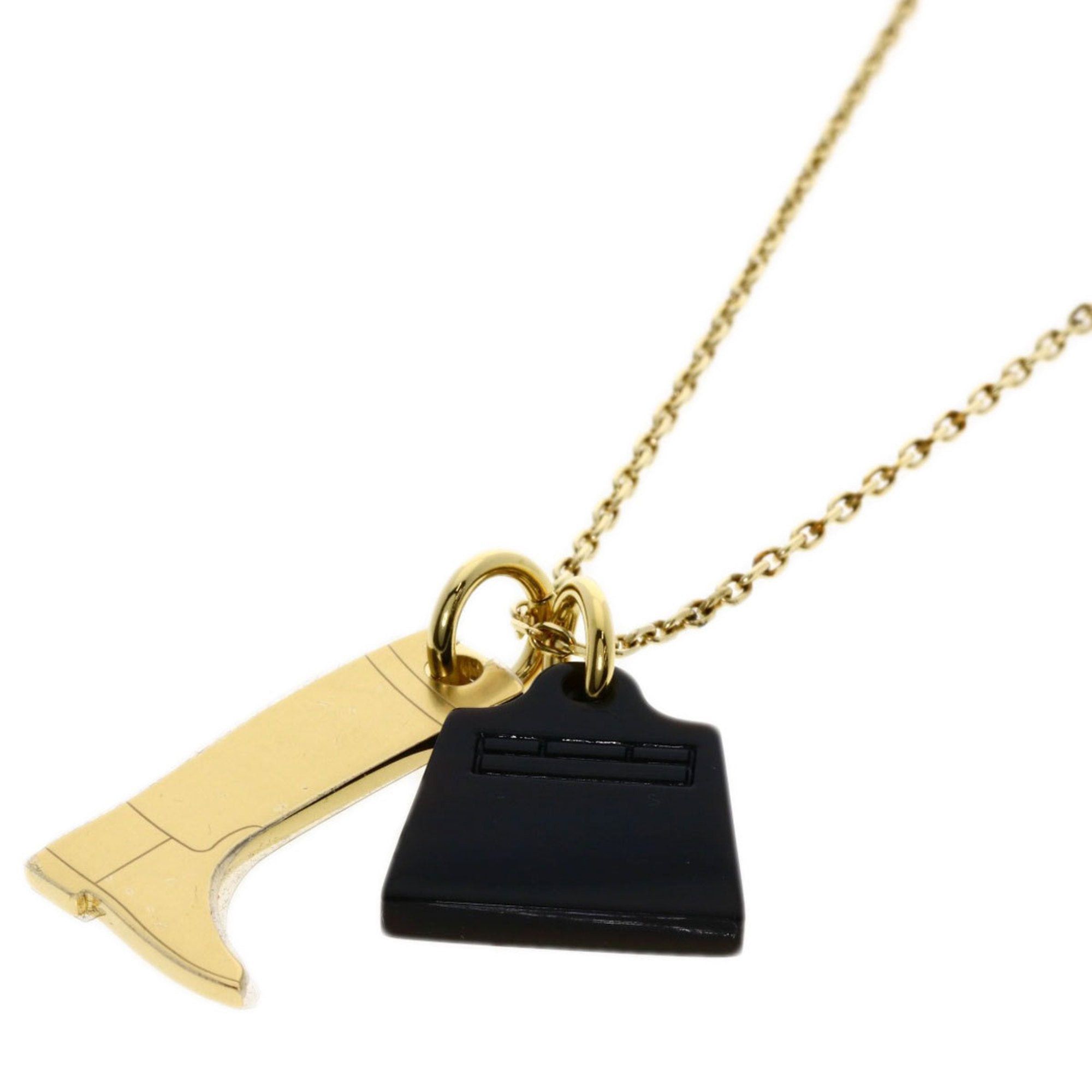 image of Hermes Amulet Maroquinier Pm Necklace / Buffalo Horn Women's in Gold