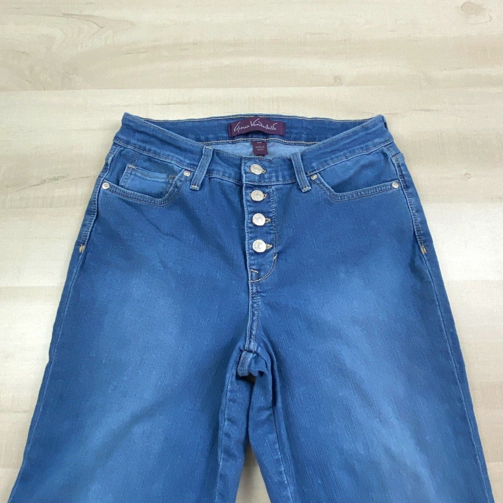 Gloria Vanderbilt Gloria Vanderbilt Womens Jeans Petite 10 Blue Cropped Button Fly Medium Wash Size 32" / US 10 / IT 46 - 2 Thumbnail