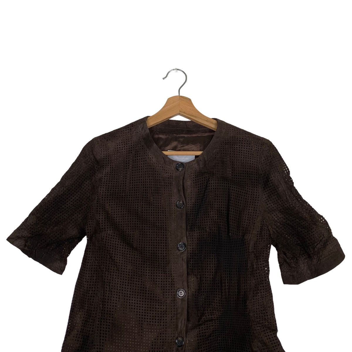 Vintage HOMEOSTYLE Suede Leather Mesh 3Q Sleeve Jacket #0367-C17 Size S / US 4 / IT 40 - 2 Thumbnail