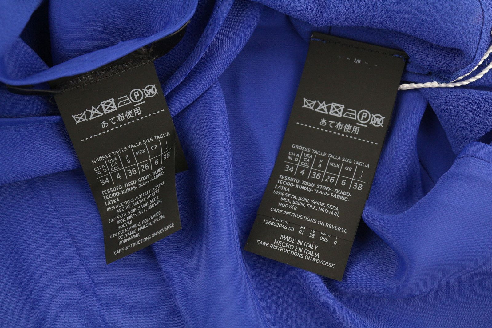 Max Mara EU36 S Blue 100% Silk Rhinestones 2in1 Blouse 88772 Size S / US 4 / IT 40 - 7 Thumbnail