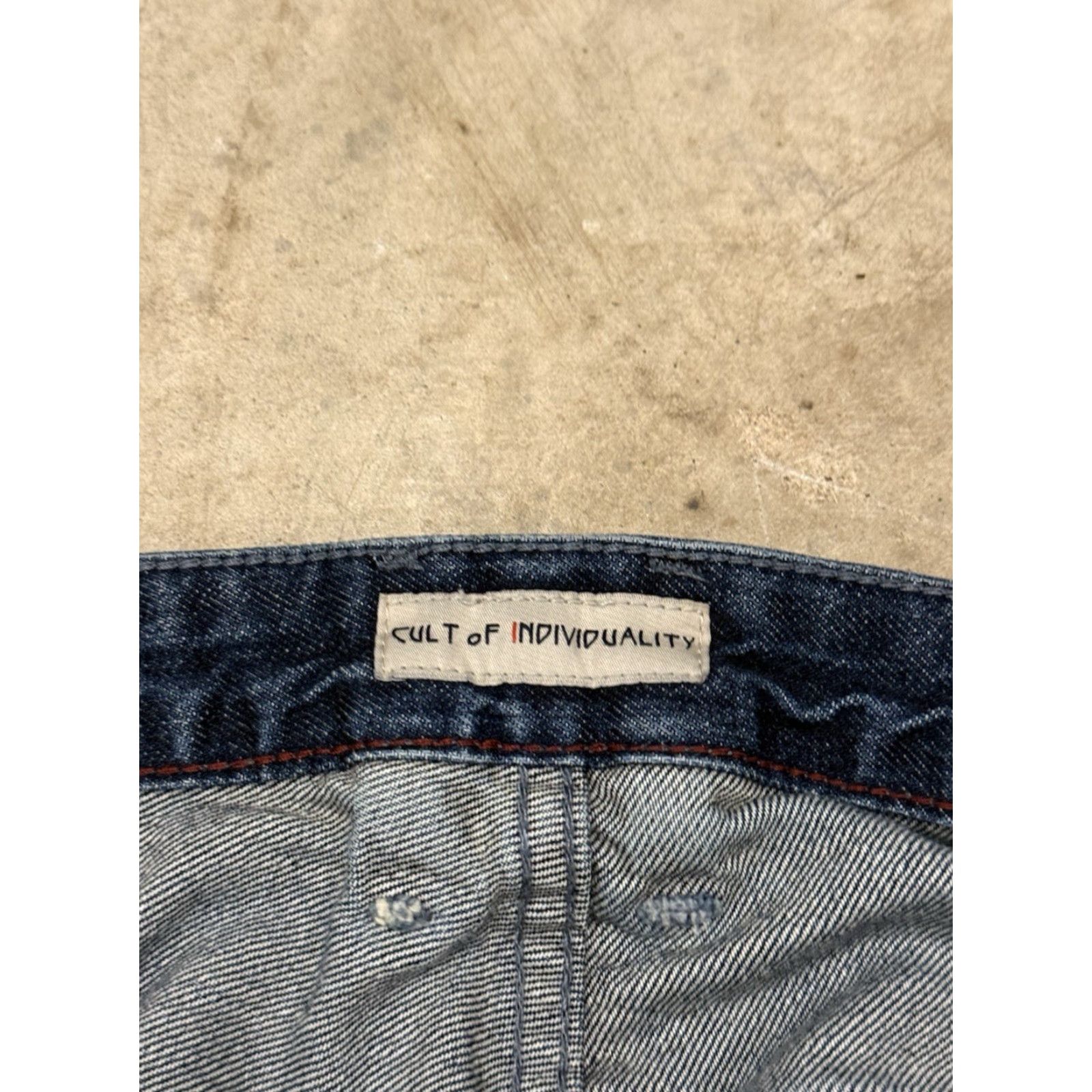 Cult Of Individuality Cult of Individuality Jeans Mens 38x28 Blue Rebel Straight Selvedge Whiskers 5-Pocket Design Distressed Logo Size US 38 / EU 54 - 4 Thumbnail