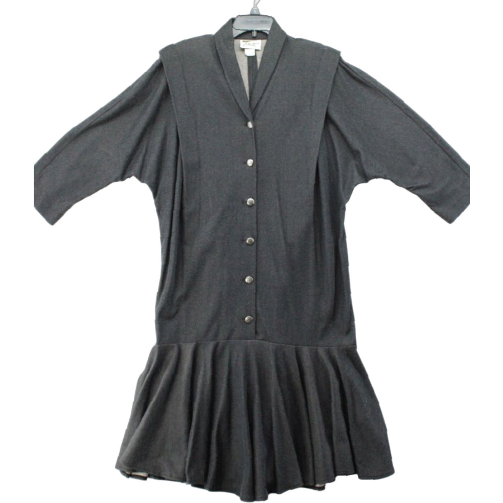 Vintage VINTAGE Tribute Dress Women 14 Black Long Sleeve Whimsigoth Shoulder Pads NWT USA Size XL / US 12-14 / IT 48-50 - 1 Thumbnail