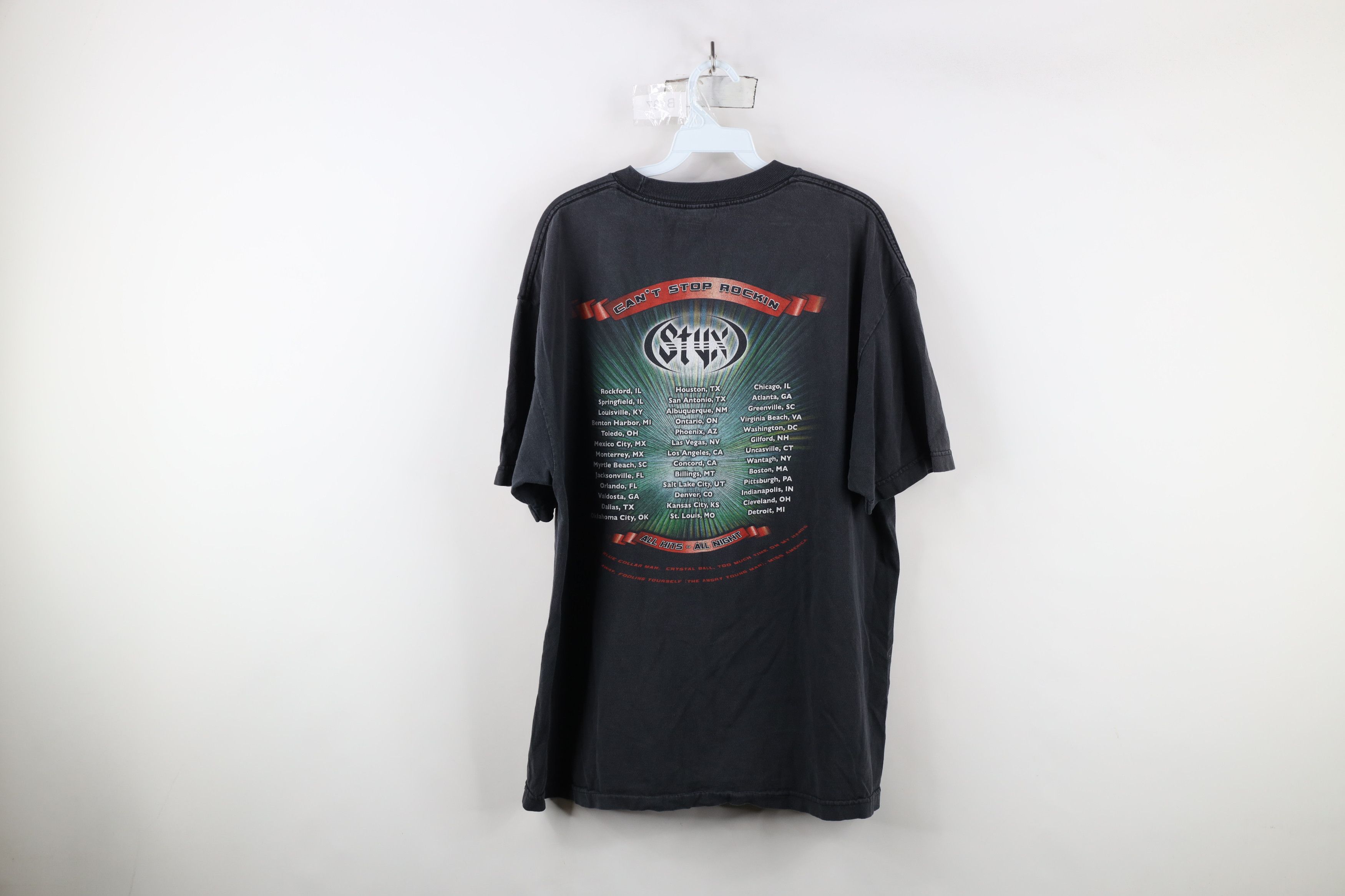 Vintage Vintage Y2K 2009 Stop Rockin All Hits Tour Styx Band T-Shirt Size US XL / EU 56 / 4 - 14 Thumbnail