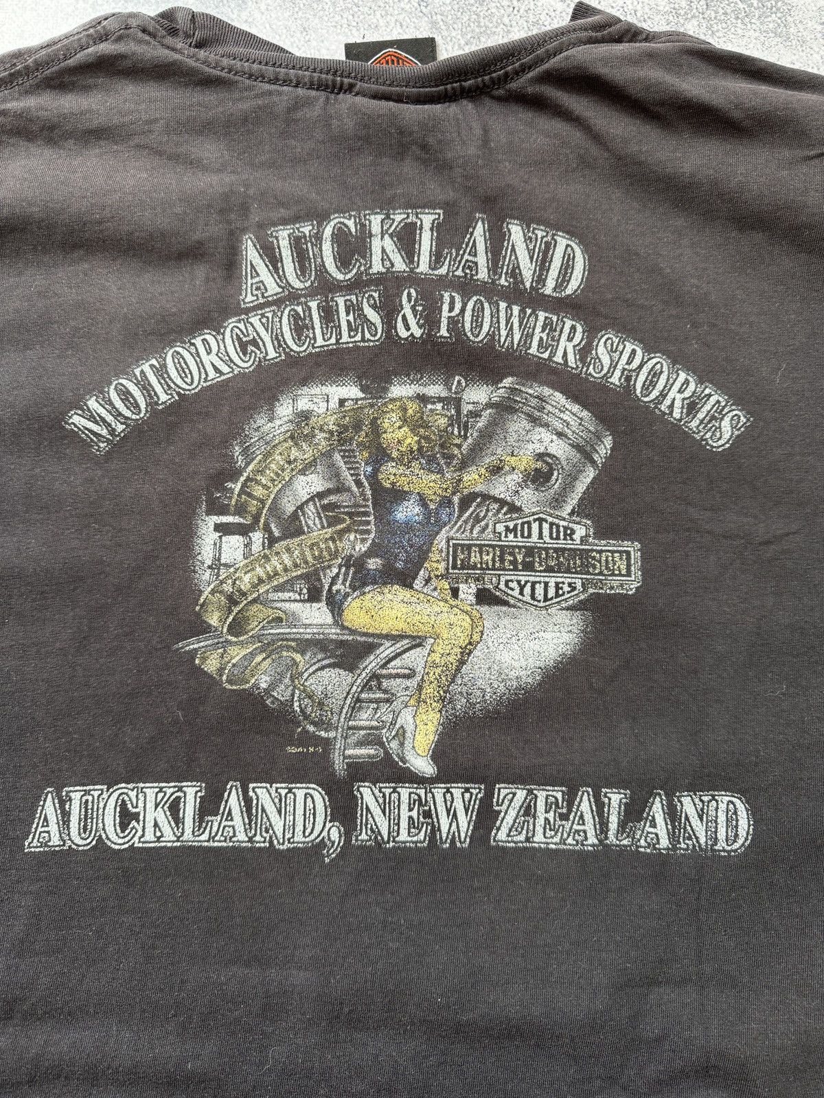 Harley Davidson × Vintage Vintage Harley Davidson Black Faded T-Shirt Size US XL / EU 56 / 4 - 5 Thumbnail