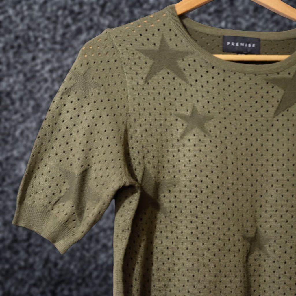 Vintage Premise Green Sweater Short Sleeve Open Knit Pullover Women’s M #A1-76 Size M / US 6-8 / IT 42-44 - 1 Thumbnail