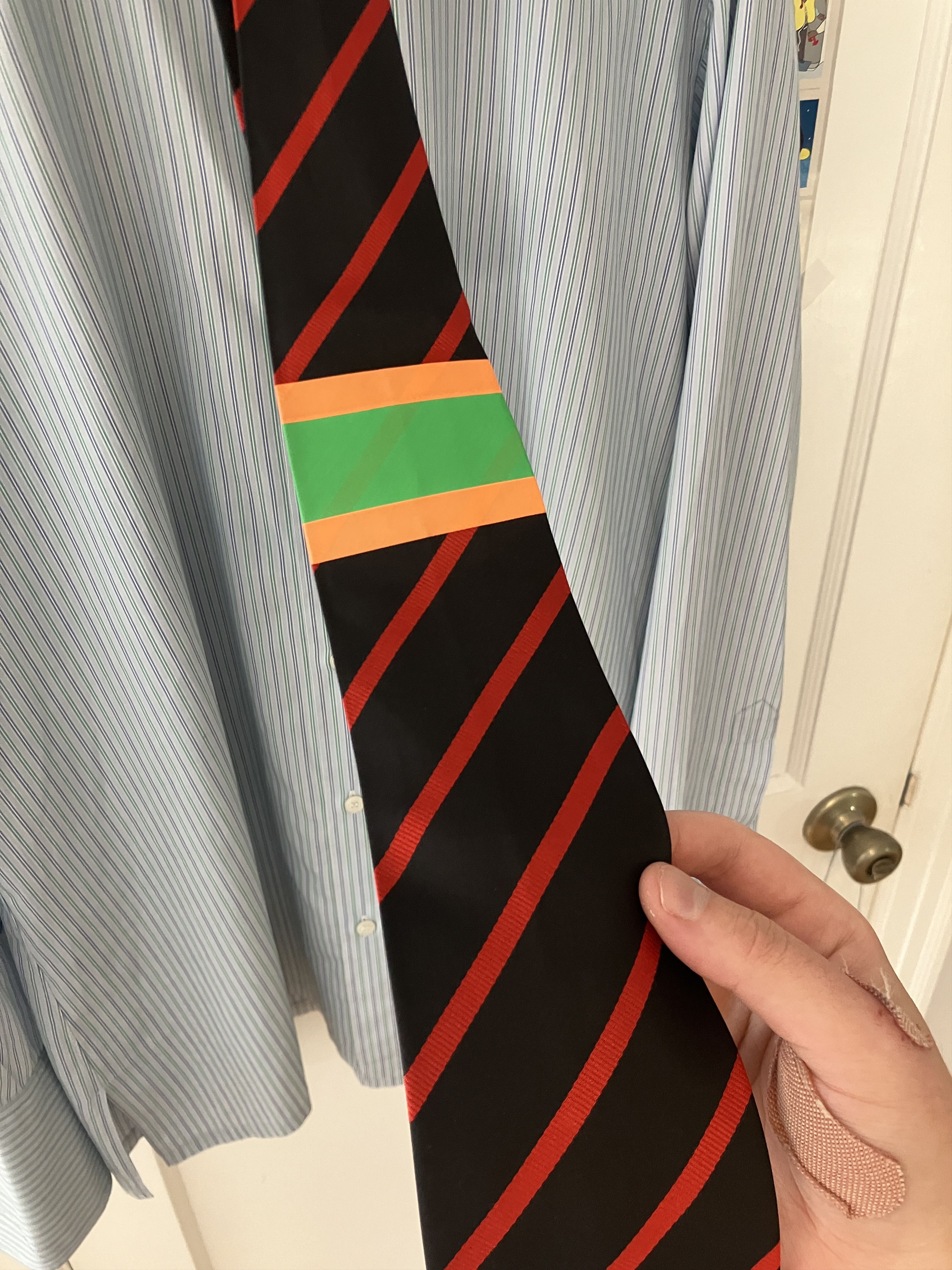 Yohji Yamamoto Yohji Yamamoto Pour Homme Duct Tape Stripe Tie Size ONE SIZE - 1 Thumbnail