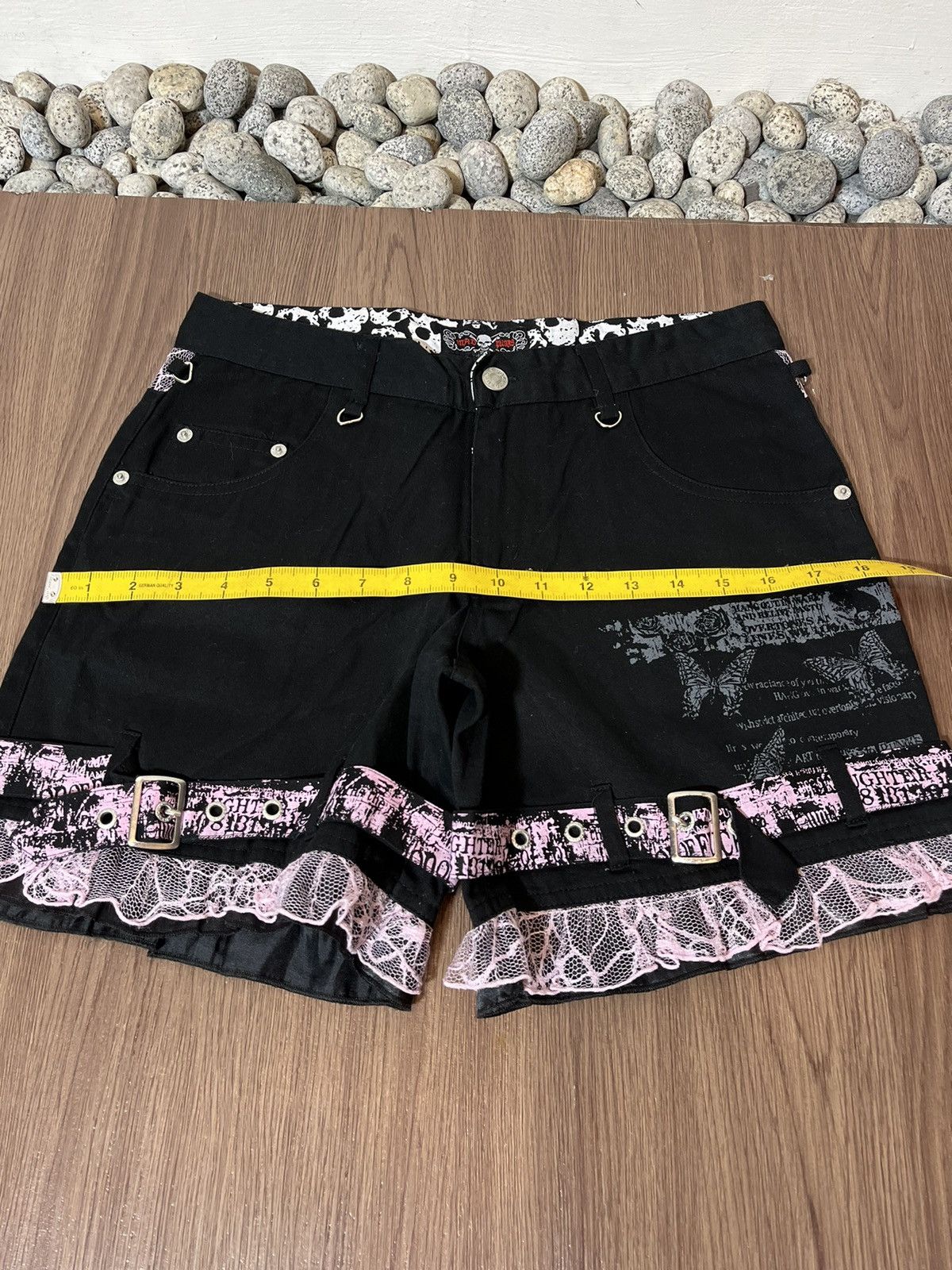 Beauty Beast × Japanese Brand × Seditionaries Mad Punks poem pink strap brocade Y2K short pant Size 31" - 12 Thumbnail