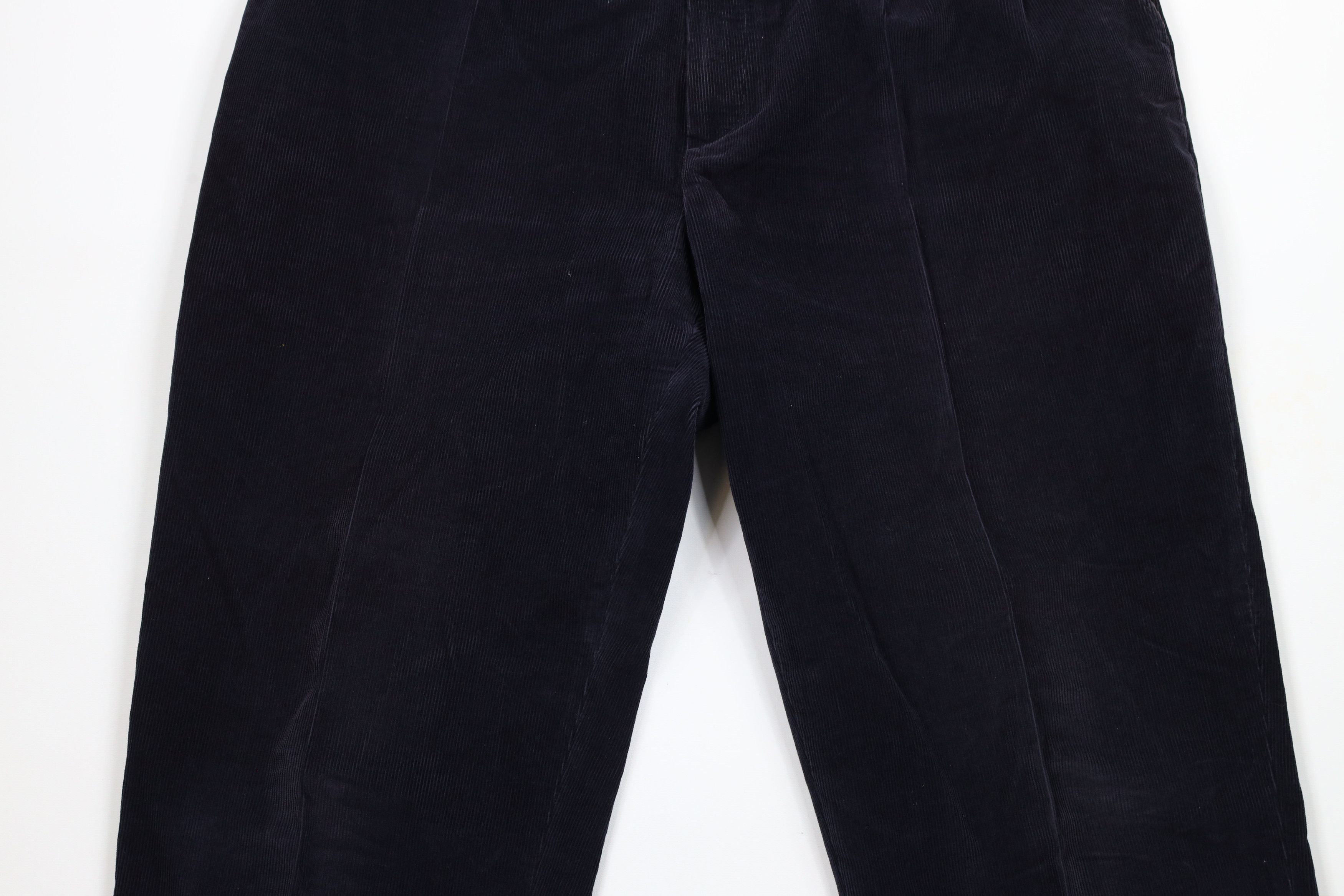 Lands' End × Vintage Vintage 90s Lands End Pleated Wide Leg Corduroy Pants Blue Size US 37 - 3 Thumbnail
