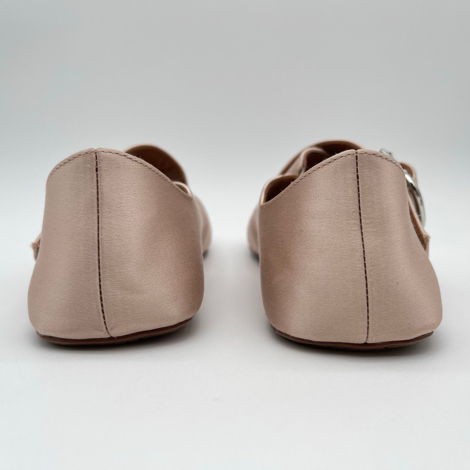 Alaia ALAIA | Criss Cross Satin Ballet Flat in Nude Baby Pink 36 Size US 6 / IT 36 - 7 Thumbnail