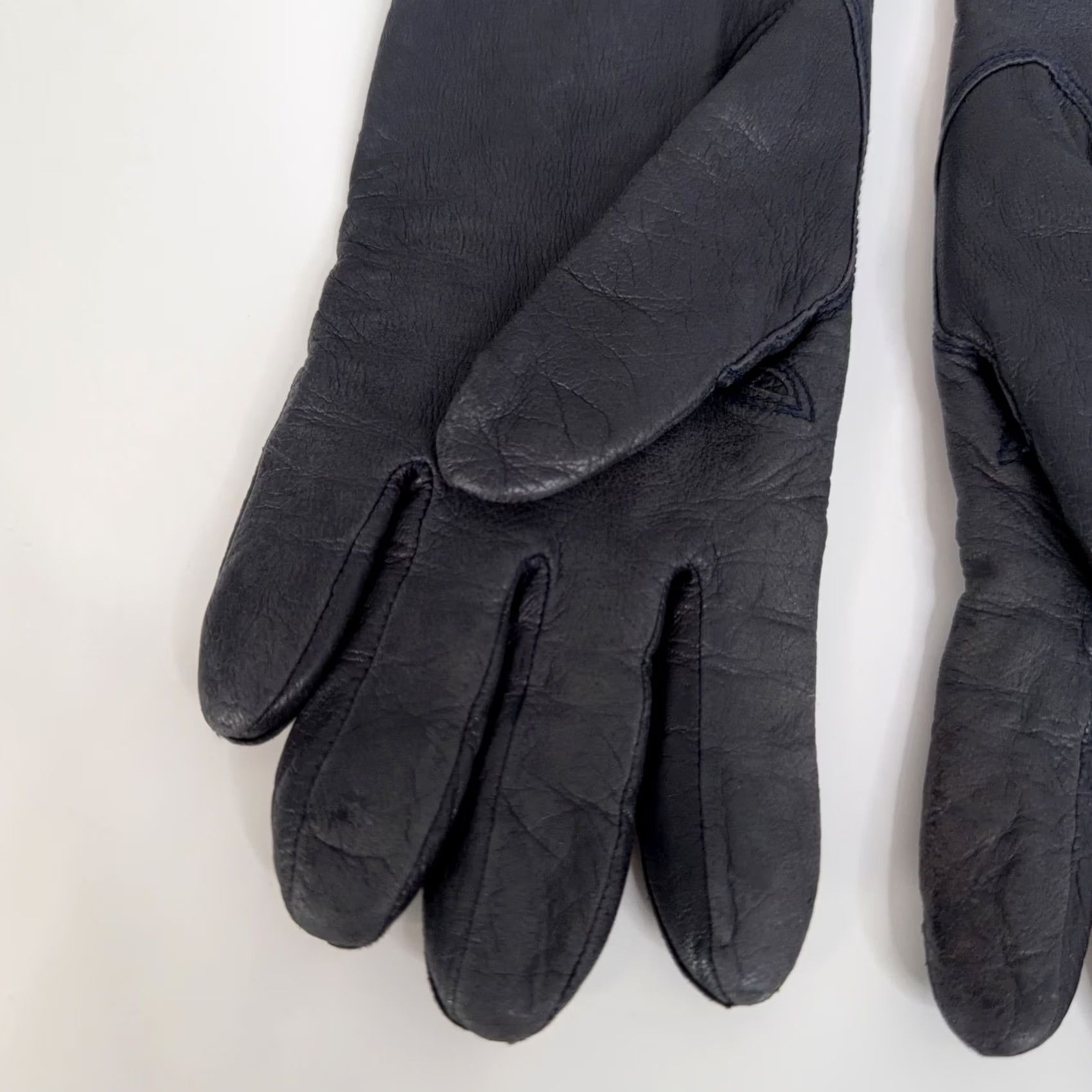 Vintage VINTAGE Fownes Leather Gloves Womens 7 Black Lined Genuine Leather Winter Knit Driving Size ONE SIZE - 4 Thumbnail