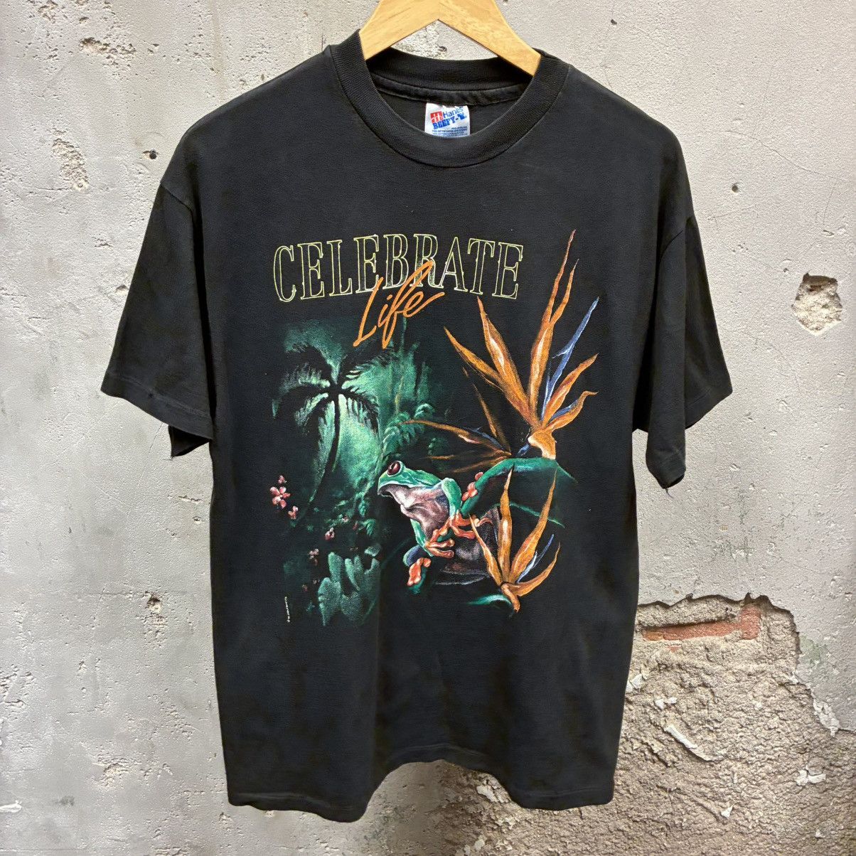 Other Vintage 90s 1992 Celebrate Life Frog Nature Rainforest Tee Size US L / EU 52-54 / 3 - 1 Thumbnail