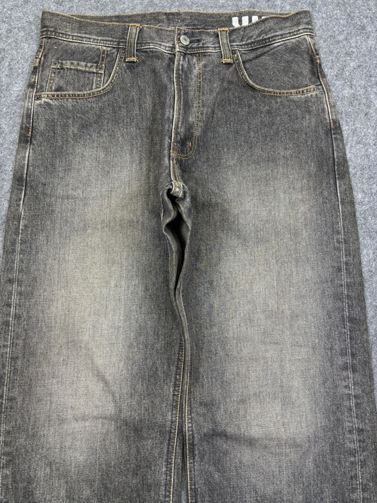Edwin 💥90s Extra Baggy💥Vintage Edwin Rusty Black Wash Denim F839 Size US 33 - 3 Thumbnail