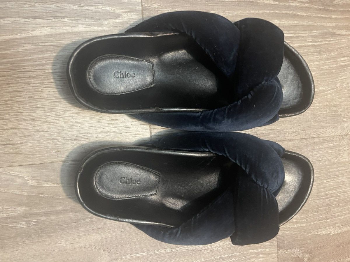 Chloe Chloe Nolan Crisscross Twisted Velvet Slides Flats 37 Size US 7 / IT 37 - 4 Thumbnail